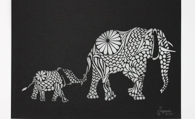 éléphants découpage