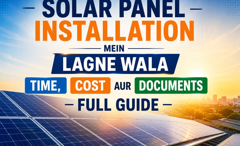 Solar Panel Installation Mein Lagne Wala Time, Cost Aur Documents – Full Guide