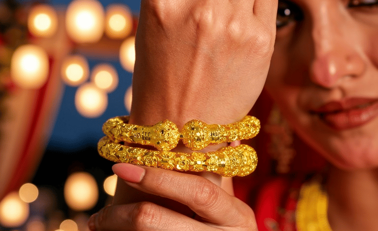 City Girl Jewellery - citygoldbangles - 18 Carat Gold Plated  - Bridal Wear - Bangles Set