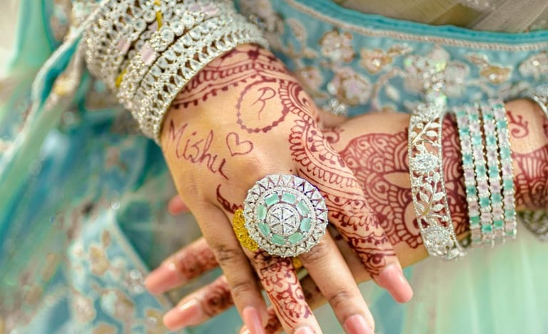 Bridal and party nail designs for weddings and special occasions