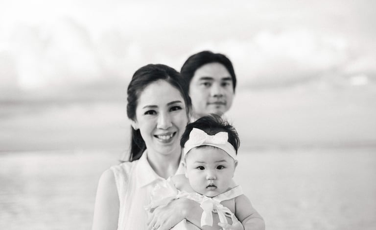Family portrait at the beach during Sofitel Nusa Dua Bali family photography session