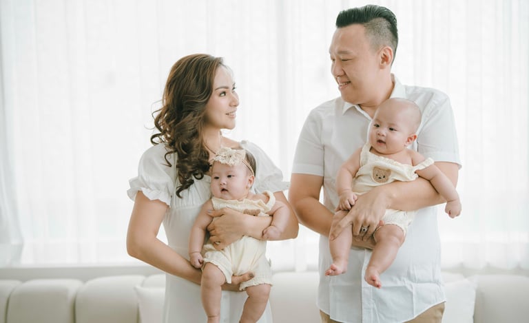 candid family moment in private villa in Canggu Bali