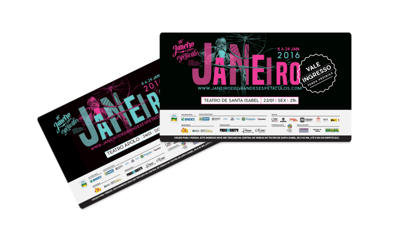 tickets preto, rosa e azul