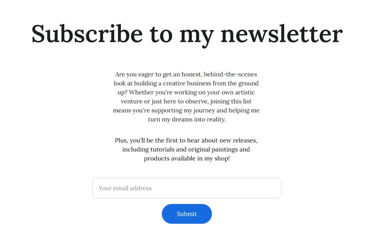 A page on the website of Alex Goddard showing how to subscribe to my newsletter