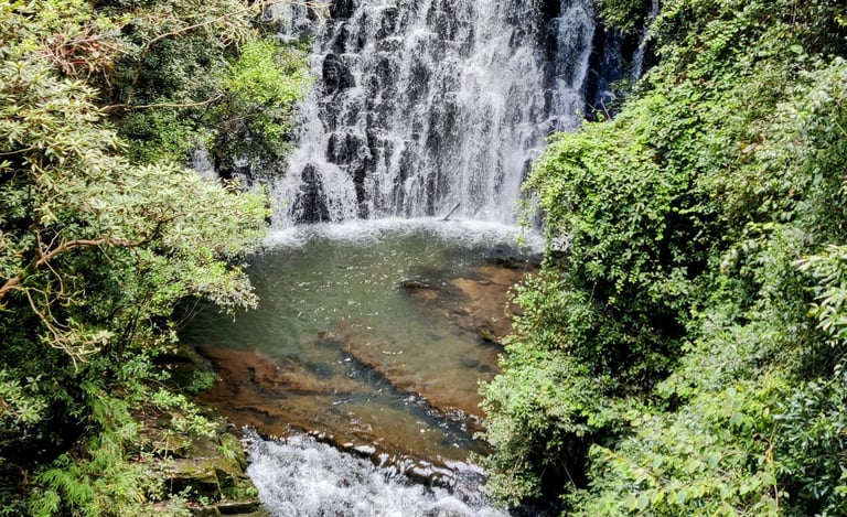 At the first tier of Elephant Falls - Shillong's cascading charm.