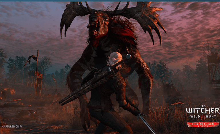 image of geralt fighting a  boss monster in witcher 3