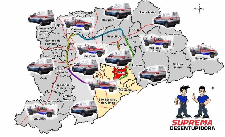 mapa da suprema desentupidora