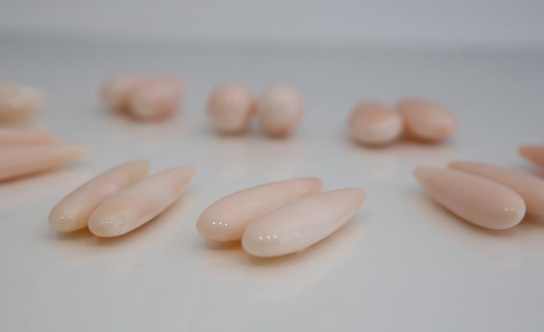 coral drops, almonds