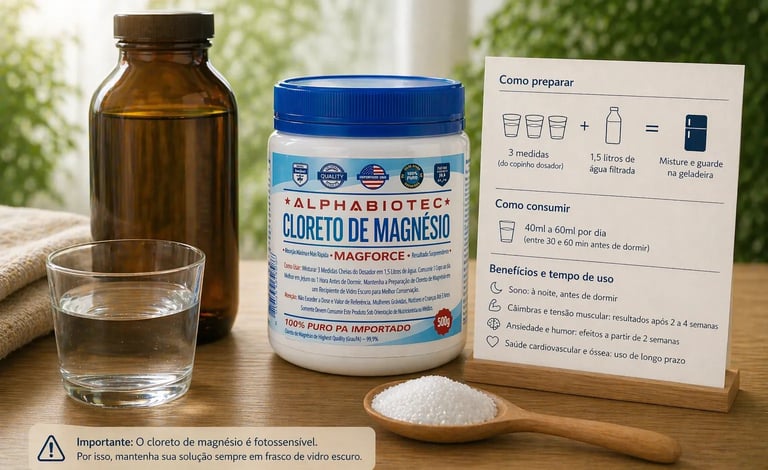 como usar cloreto de magnésio pa puro preparo consumo diário e armazenamento alphabiotec