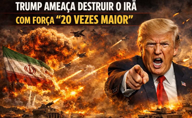 🔥 Trump Ameaça Destruir o Irã com Força "20 Vezes Maior"