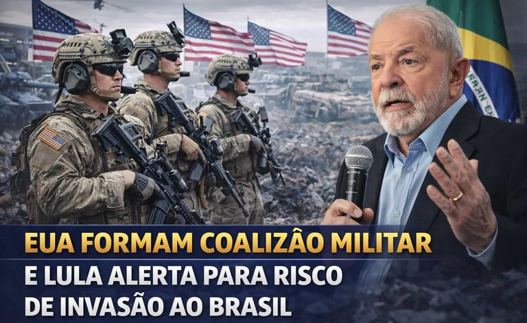 🌍 EUA Formam Coalizão Militar e Lula Alerta para Risco de Invasão ao Brasil