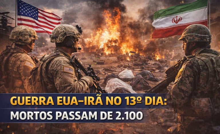 Guerra EUA–Irã no 13º Dia: Mortos Passam de 2.100