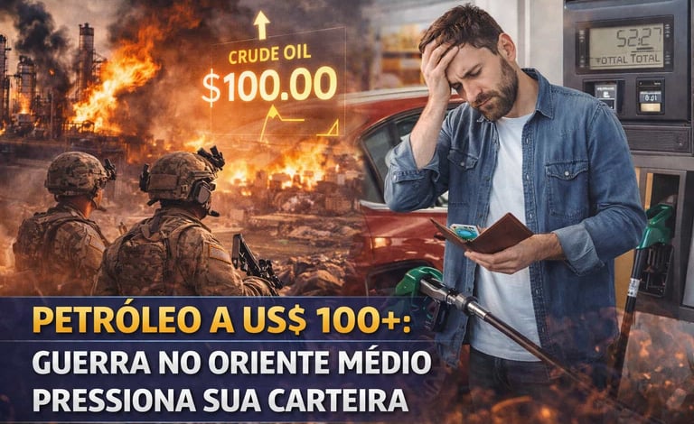 Petróleo a US$ 100+: Guerra no Oriente Médio Pressiona Sua Carteira