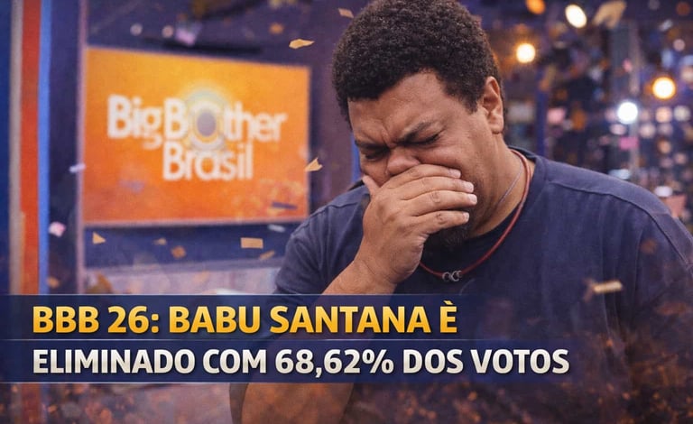 BBB 26: Babu Santana é Eliminado com 68,62% dos Votos