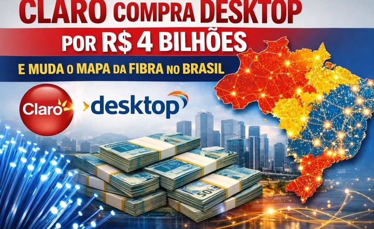 Claro Compra Desktop por R$ 4 Bilhões e Muda o Mapa da Fibra no Brasil