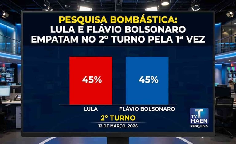 Pesquisa Bombástica: Lula e Flávio Empatam no 2º Turno pela 1ª Vez