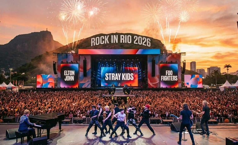 Rock in Rio 2026: Elton John, Stray Kids e Foo Fighters no Line-Up