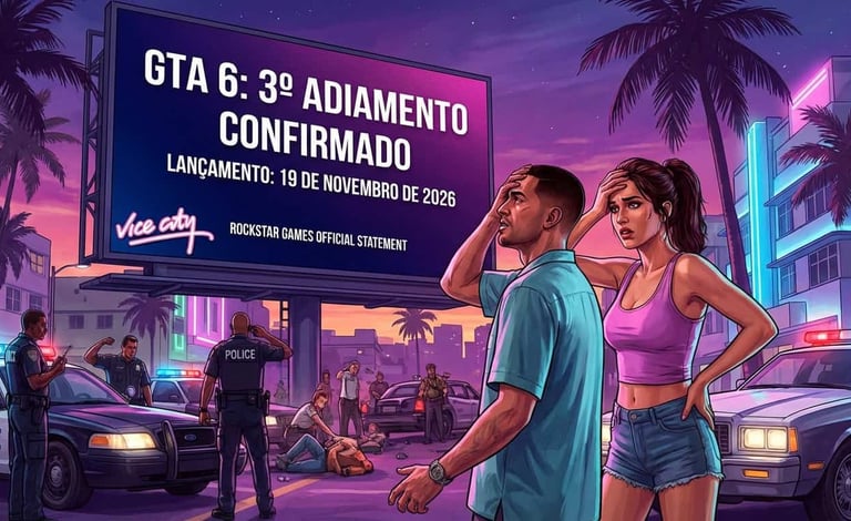 GTA 6: 3º Adiamento Confirma Lançamento para 19 de Novembro de 2026