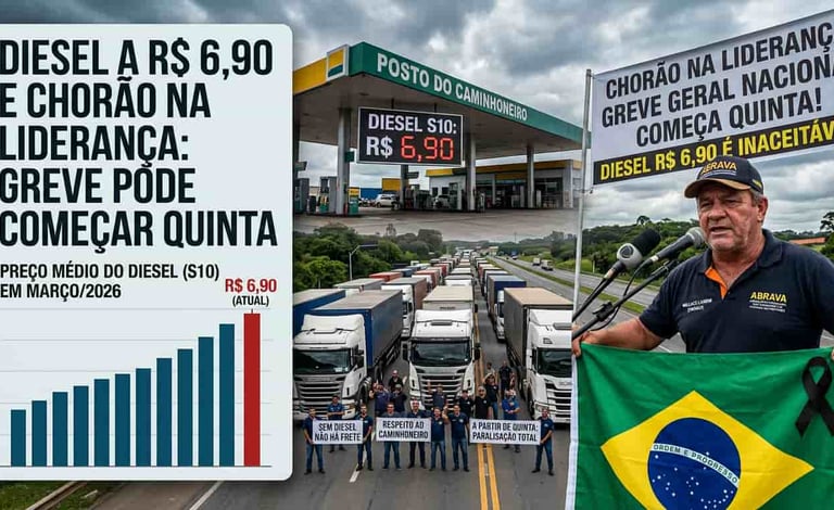 Diesel a R$ 6,90 e Chorão na Liderança: Greve Pode Começar Quinta
