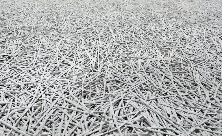 Plain White Eco friendly Wood Wool panel closeup