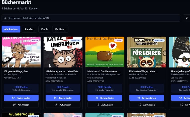 Lade deine Bücher hoch und erhalte bewertungen auf amazon