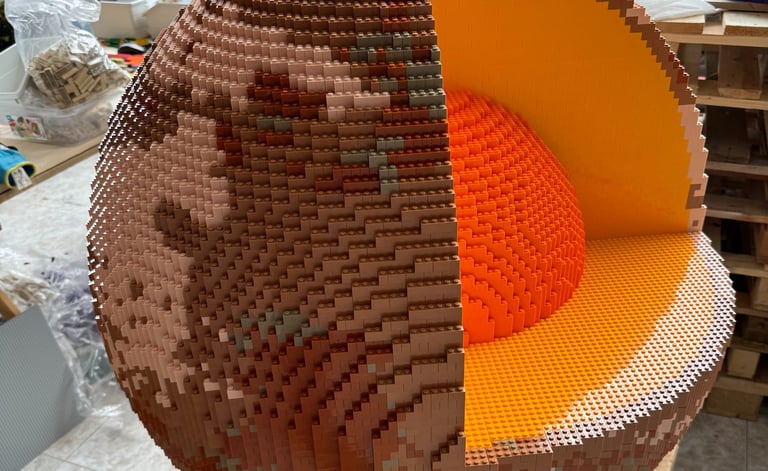 Planeta Marte hecho de piezas LEGO