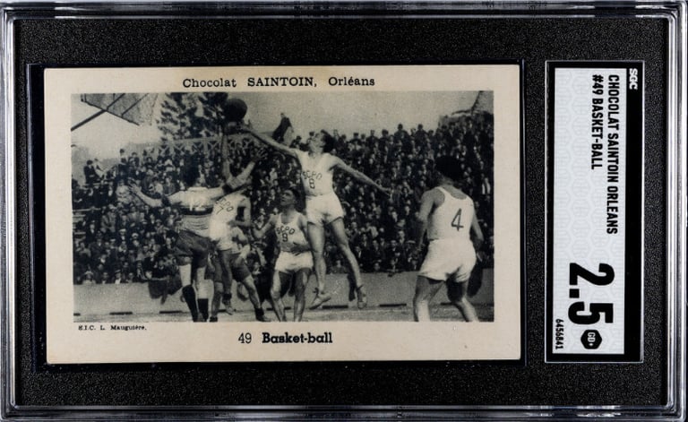 Rare 1930s Chocolat Saintoin Orleans Basketball Chromos Card