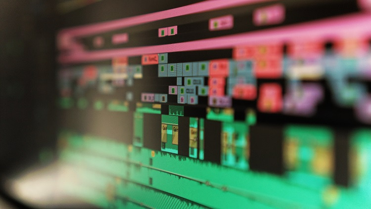 Timeline du logiciel de montage adobe premiere pro