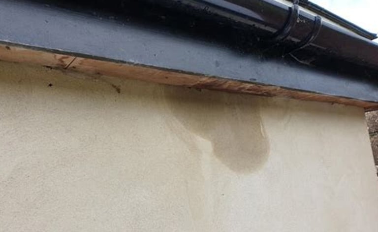 Leaking soffit damaging the eternal wall