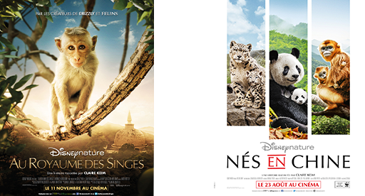 Affiches des narrations de Claire Keim documentaires Disney Nature