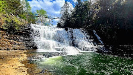 Fall Creek Falls, Pikeville - Walk along a rock ledge to the base of Cane Creek Falls