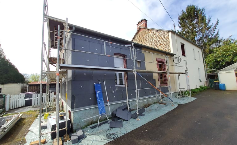 Réalisation d'une isolation technique par l'extérieur , Ille et Vilaine, isolation thermique, alm