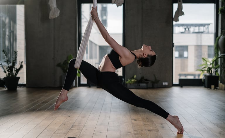 doing yoga at gym