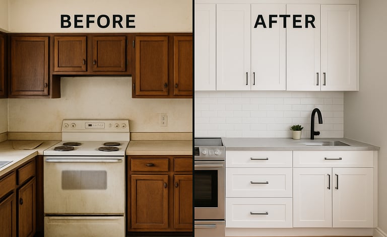 a kitchen with white cabinets and cabinets and a stove by vowels home renovation ottawa