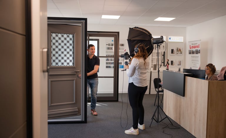 Tournage de film d'entreprise sur site avec videaste pro