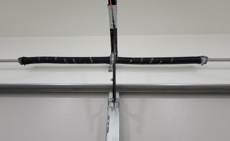 modern torsion garage door opener system installed by A's garage doors.
