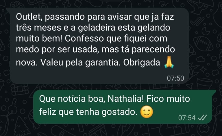 Depoimento real de refrigerador frost free em ótimo estado entregue em Belo Horizonte.