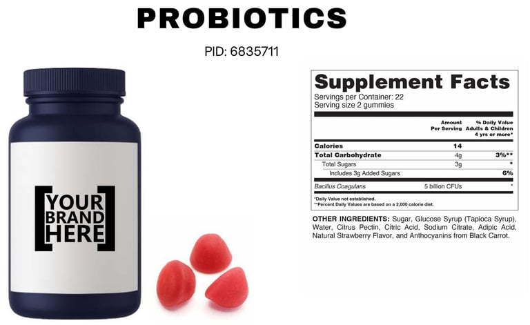 private label probiotic vitamin gummies