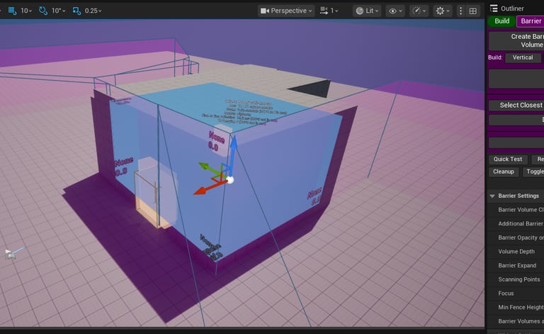 Outside Volume marked by Purple Opacity