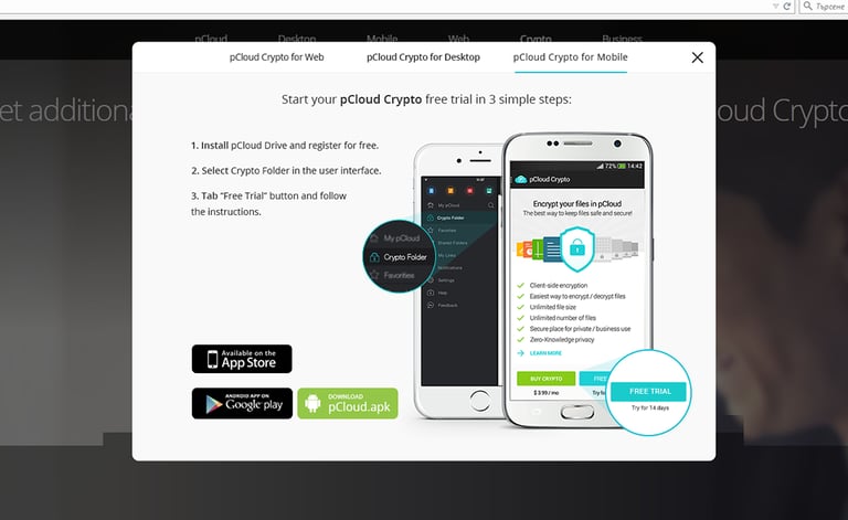 Crypto Folder for Mobile Modal