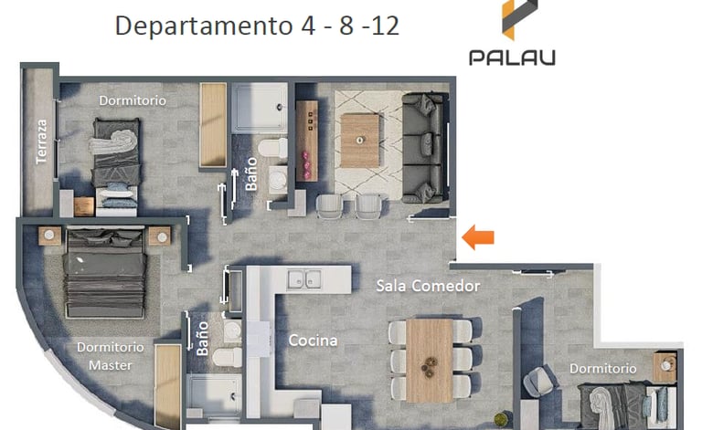 Edificio Palau Departamento 4 Constructora MAMPE