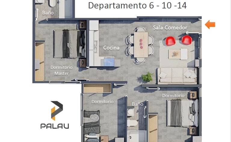 Edificio Palau Departamento 6 Constructora MAMPE