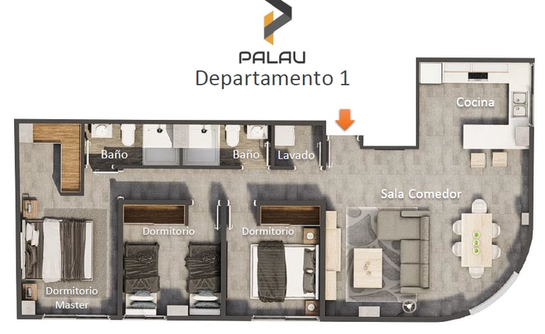 Edificio Palau Departamento 1 Constructora MAMPE