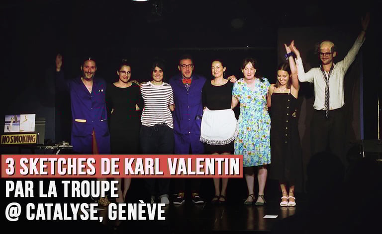 a group of people standing around a stage