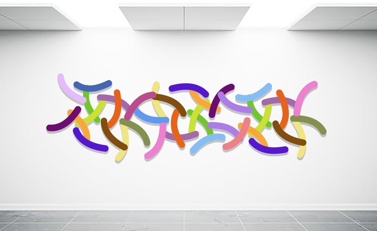 colourful wall sculpture