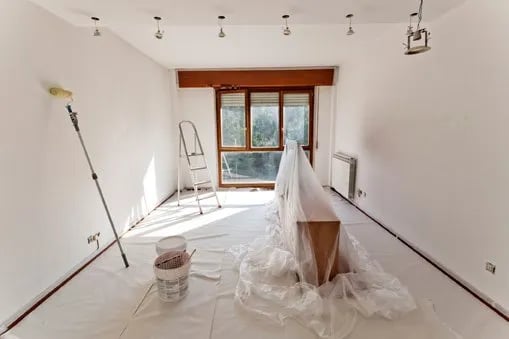 a room with a white floor and a white floor