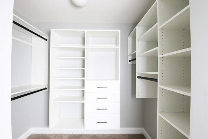 a closet with a white closet and a white closet