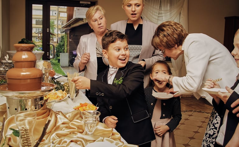 Rodzina podczas uroczystości Komunii Świętej