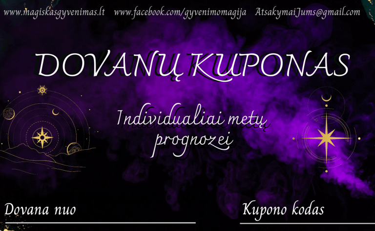 Dovanų kuponas individualiai metų prognozei(pvz.)