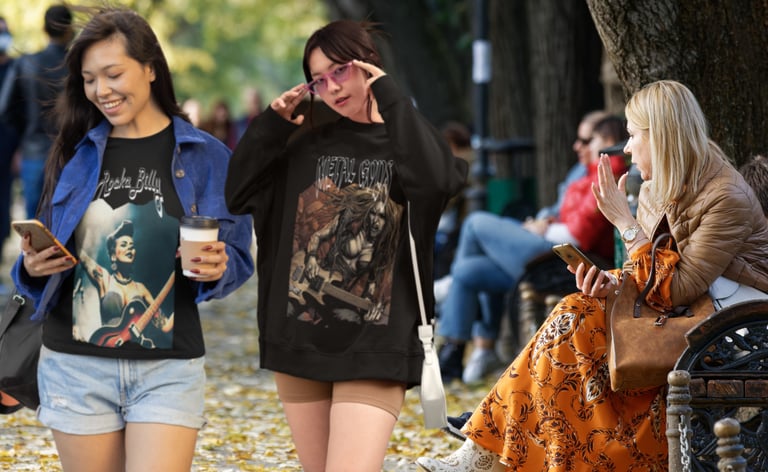 People expressing their unique personalities with graphic design clothing